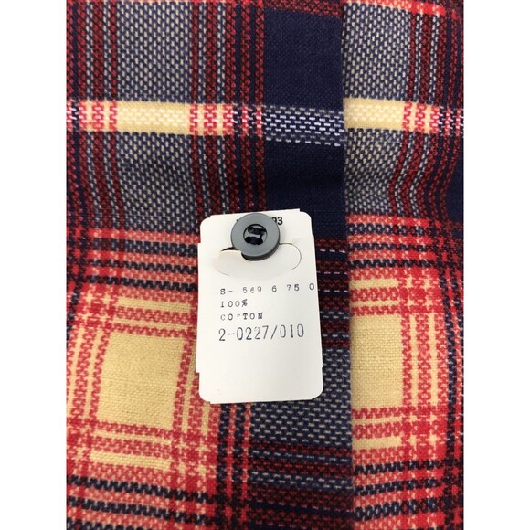 NEW NOS Sir Guy Long Sleeve Plaid Shirt MADE IN USA Rare 14.5 Small Red Blue - Picture 4 of 8
